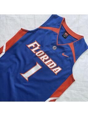 Nike Team Florida Gators #1 Stitched Basketball Jersey Mens Medium M Blue Sewn
